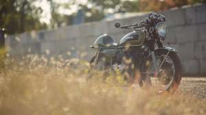 Custom Honda CB550 motorcycle.