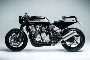 A textbook modern-day cafe racer: Honda CB750 by Rebellion Motorworks of Spain.