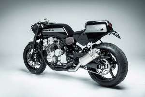 A textbook modern-day cafe racer: Honda CB750 by Rebellion Motorworks of Spain.