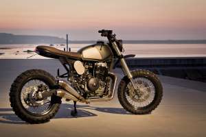 The latest build from Ton-Up Garage is this Honda 650 bound for Southern Africa.