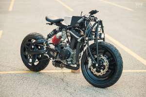 This custom Buell Blast was built inside a tiny apartment