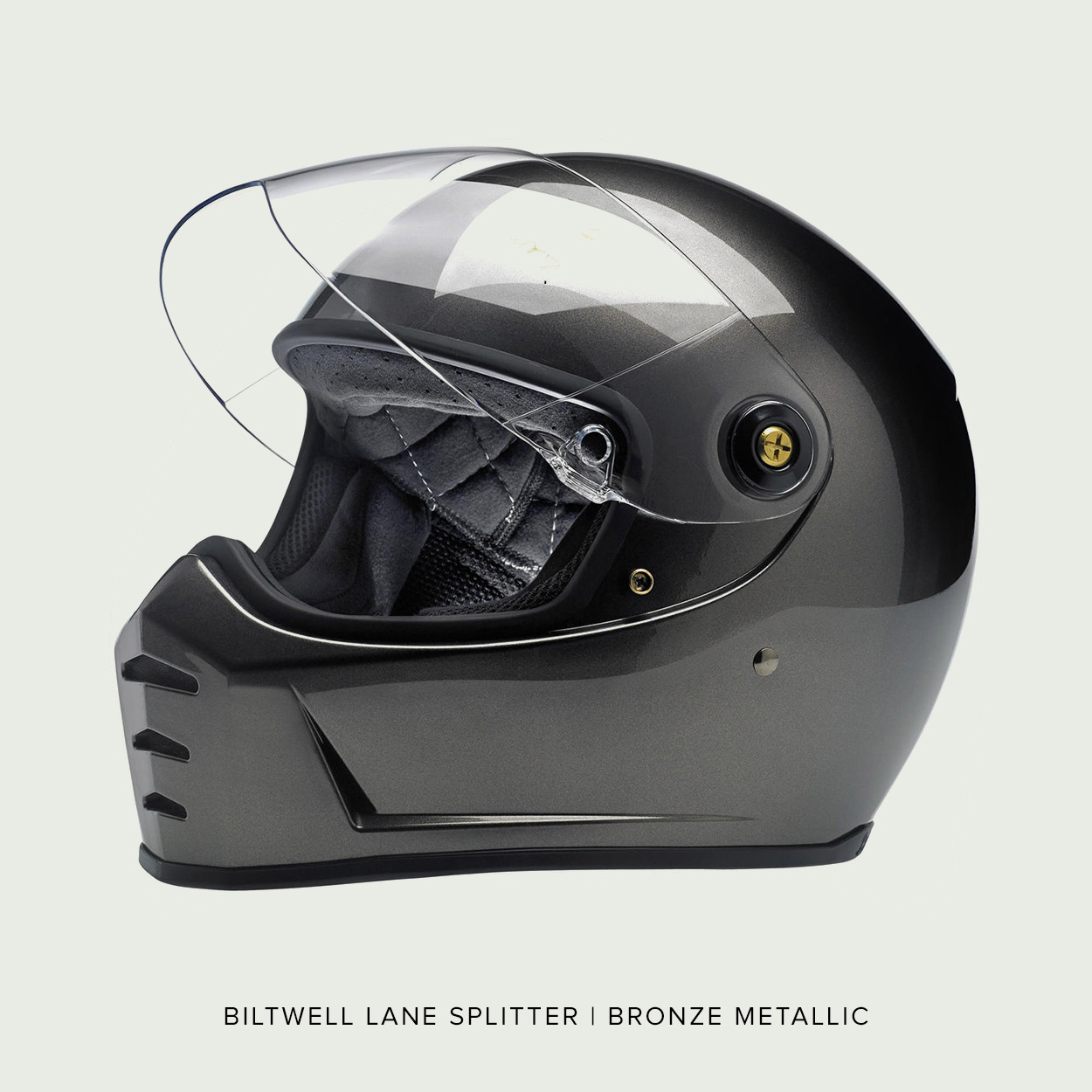 Biltwell Lane Splitter Full-Face Motorhelm – Matzwart, ABS-schaal, Uitneembare Voering
