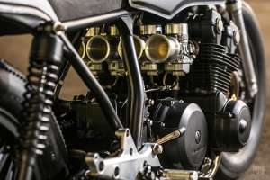 A Honda CB750 cafe racer from Caffeine Custom of Brazil