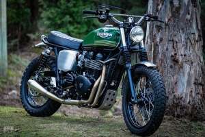 Mean and Green: A 2014 Triumph Scrambler custom tuned for performance
