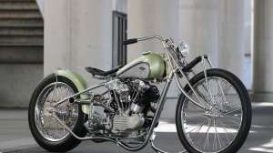Custom knucklehead hardtail built for the Mooneyes Japan show by Asterisk