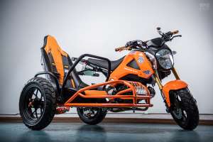 Custom Honda Grom with sidecar by Industrial Moto