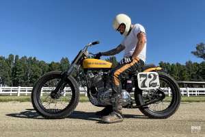 Vintage Harley flat tracker by Paul Hartman