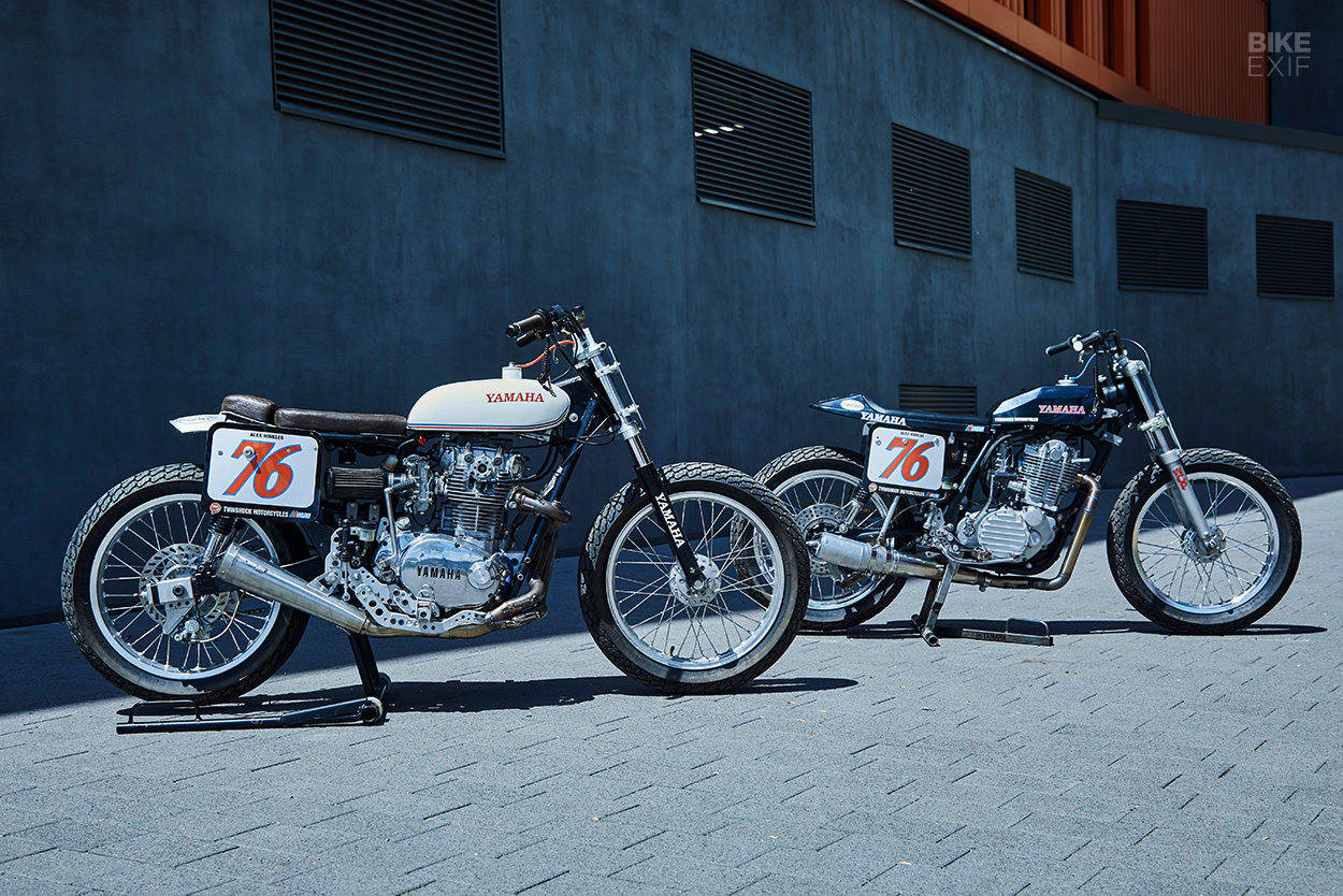 Twinshock Twins: Two Yamaha flat trackers built to race