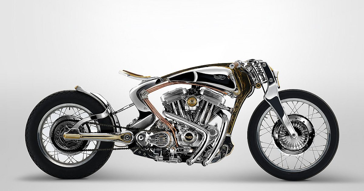Kinetic Art: A handbuilt board tracker with a Harley Sportster engine…