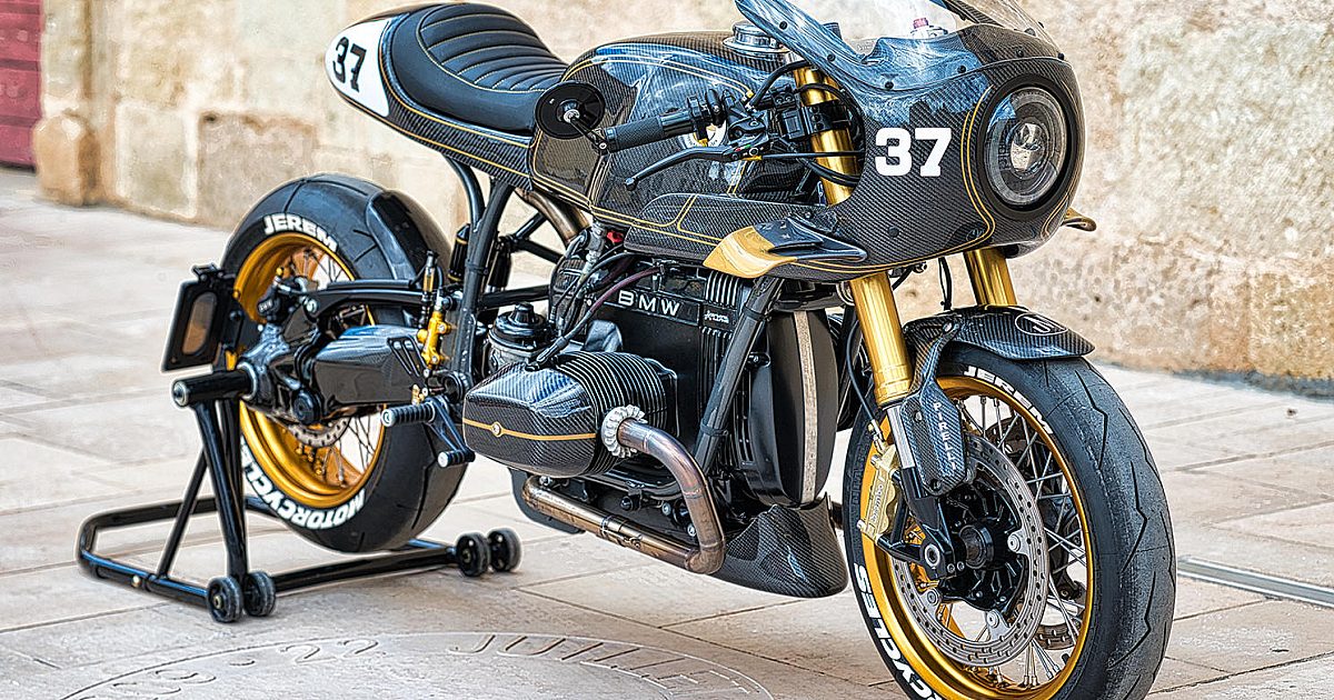 Boss Level: A BMW R100 café racer with carbon leaf spring suspension…
