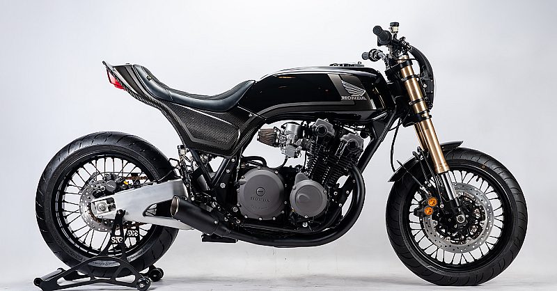 Monotone Menace: A brawny Honda CB750 by STG Tracker | Bike EXIF
