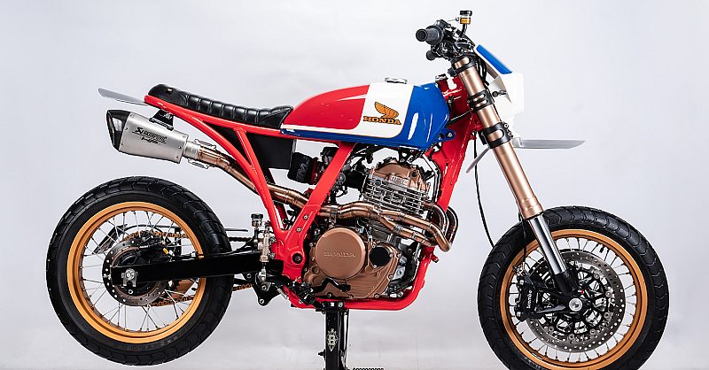 Dominate the Streets: STG Tracker's HRC-themed Honda NX650 | Bike EXIF