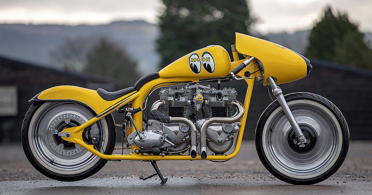 Streamliner: A Mooneyes-inspired drag bike with two Triumph TR6…