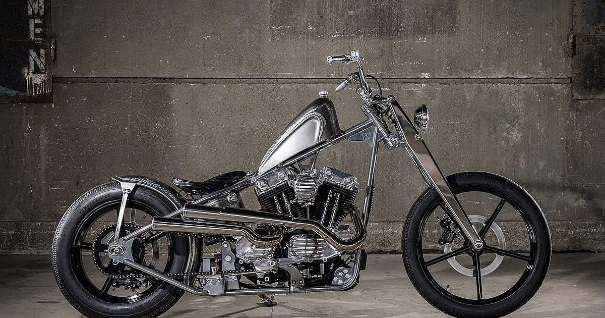 「CHOPPER BUILDER」　RUDEBLACK 34×34 CHOPPER BUILDER」 RUDEBLACK 34×34 Custom Harley Chopper Build Back