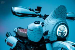 The Alps Edition Triumph Scrambler 1200 bolt-on kit by Crooked Motorcycles