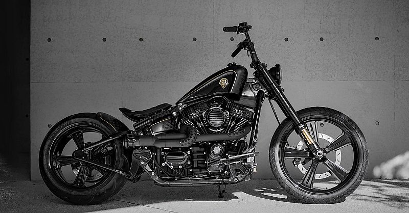 Wide Wheel Harley Fat Boy Chopper by Rough Crafts | Bike EXIF