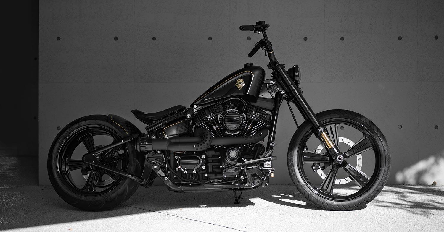 「CHOPPER BUILDER」　RUDEBLACK 34×34 CHOPPER BUILDER」 RUDEBLACK 34×34 Custom Harley Chopper Build Back