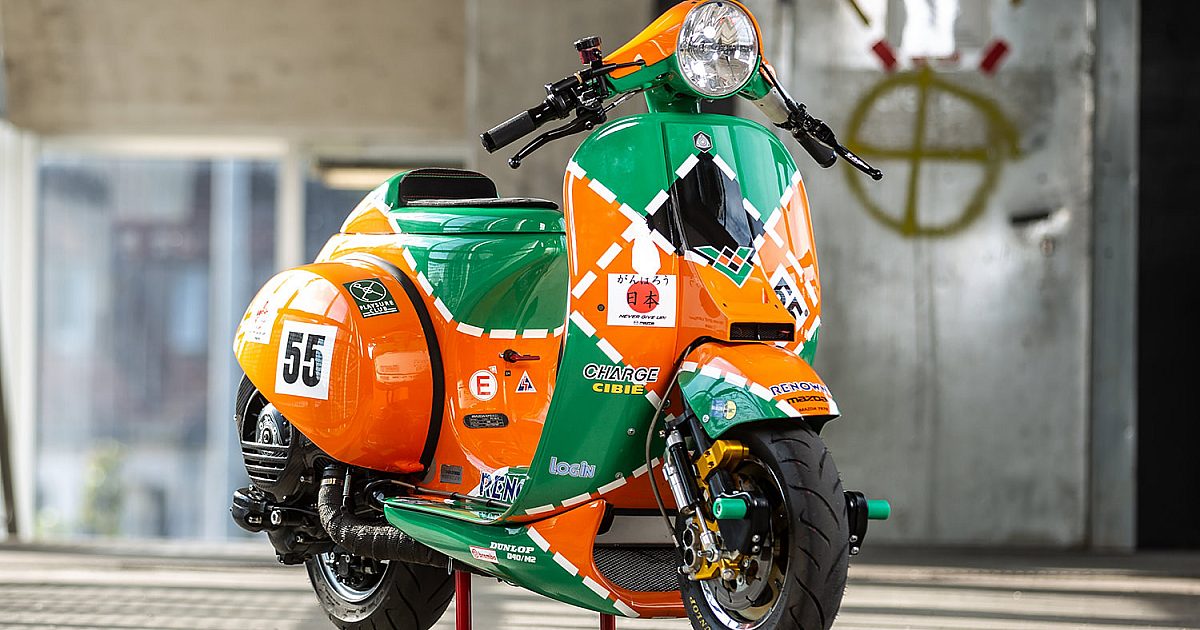 Meet the Vespa 787B—A Vivid Tribute to the Mazda that Won… | Bike EXIF