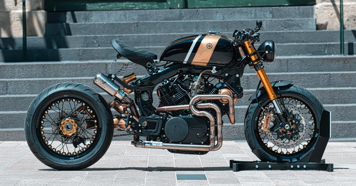 Unfettered: 프랑스의 전면적인 Yamaha TR1 Café Racer