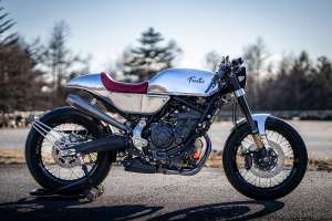 Fantic Caballero Scrambler 700 café racer conversion by 46Works, Japan