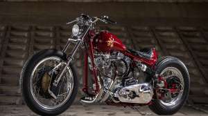 1978 Harley-Davidson FLH chopper with custom frame, by Fatech