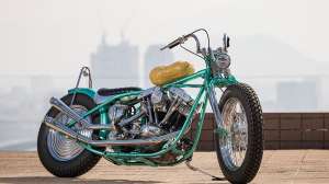 Harley-Davidson Shovelhead with lifelike peanut fuel tank by Sun Motorcycles, Heiwa MC, and Wedge