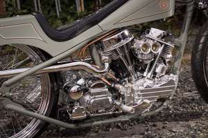 Handbuilt S&S Cycle Panhead with modified 1969 Shovelhead frame by Satomari Motorcycle