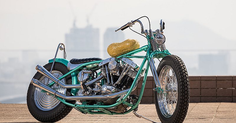 harleydavidson shovel panheadイエローフレームタンク harley-shovelhead-peanut-tank-